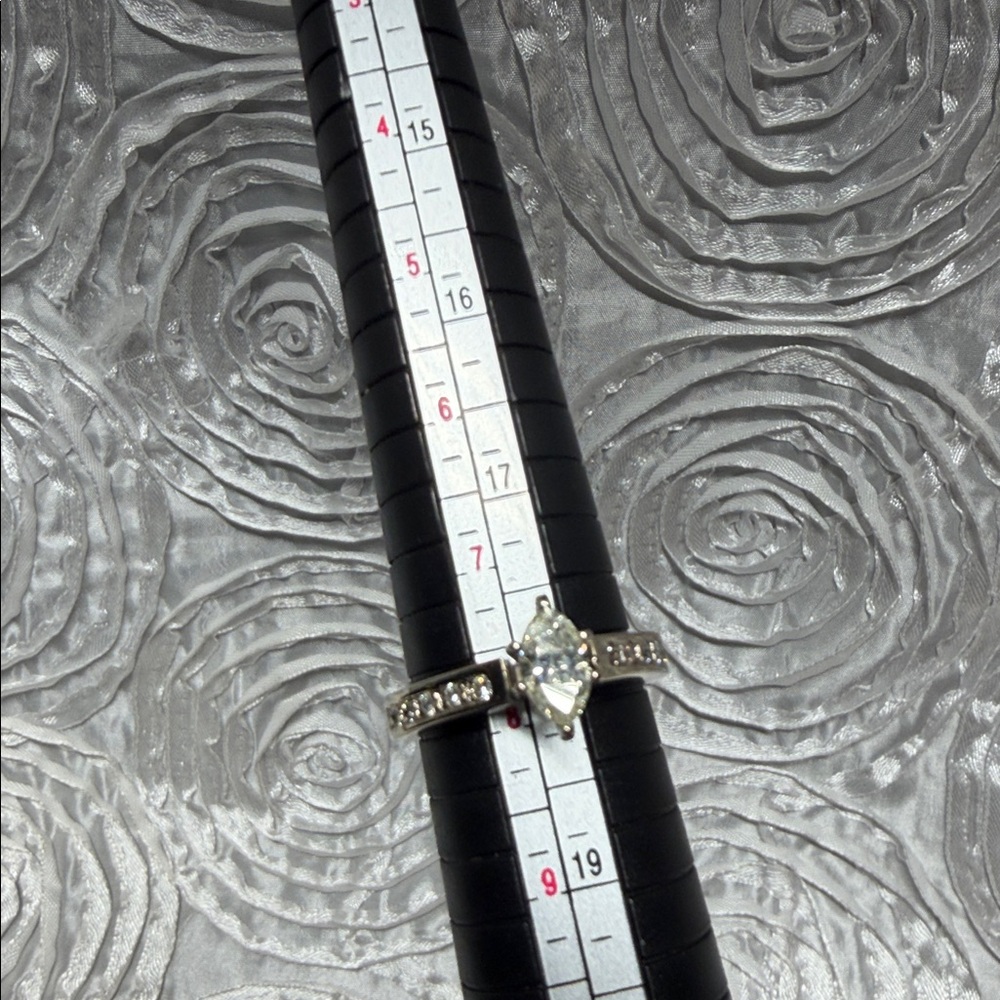 Marquis Natural Diamond Engagement Ring - Picture 6 of 12